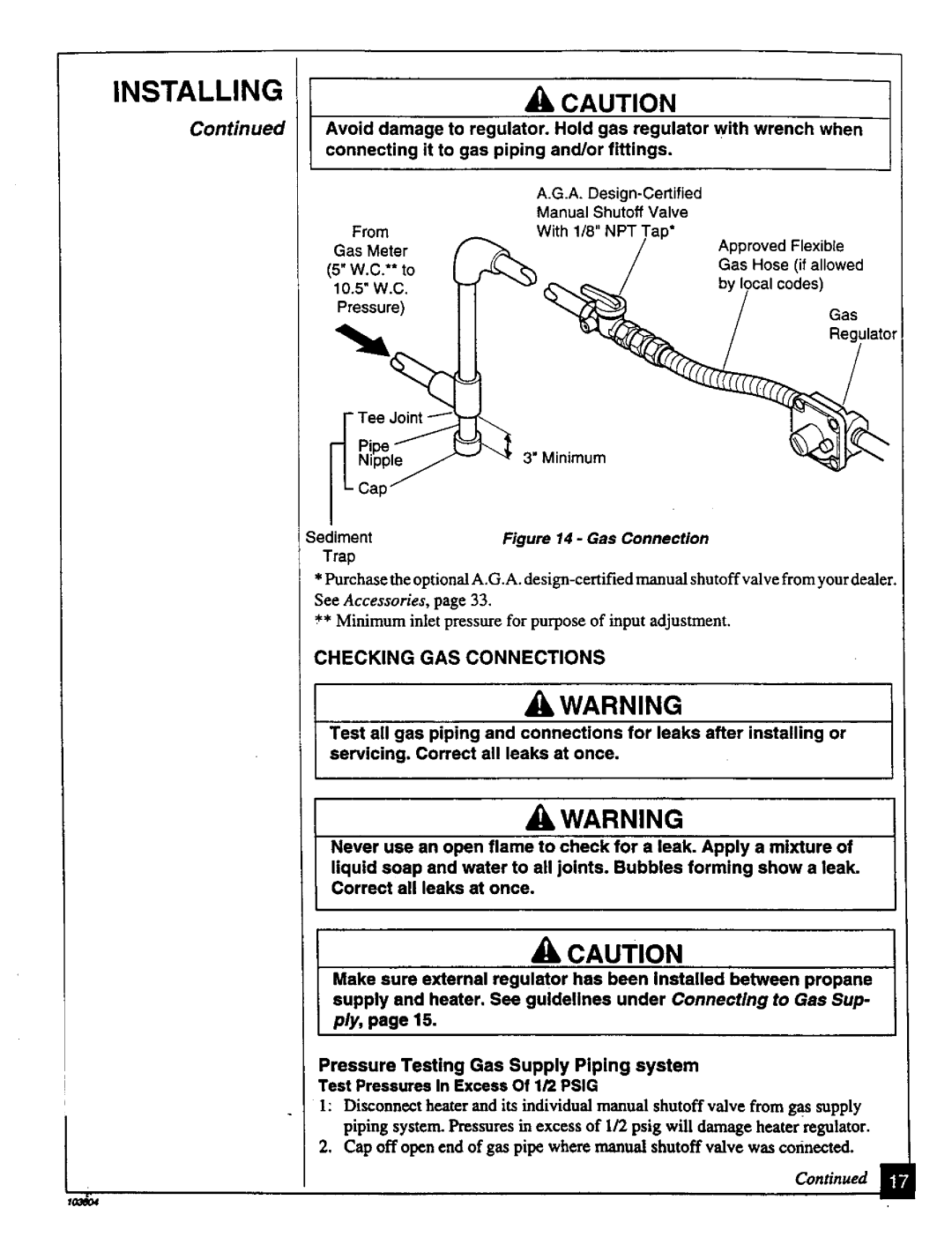 Desa Tech CGD3930PT, CGD3924PT installation manual Checking GAS Connections, From, Gas Meter C*** to Gas Hose, Minimum, Trap 