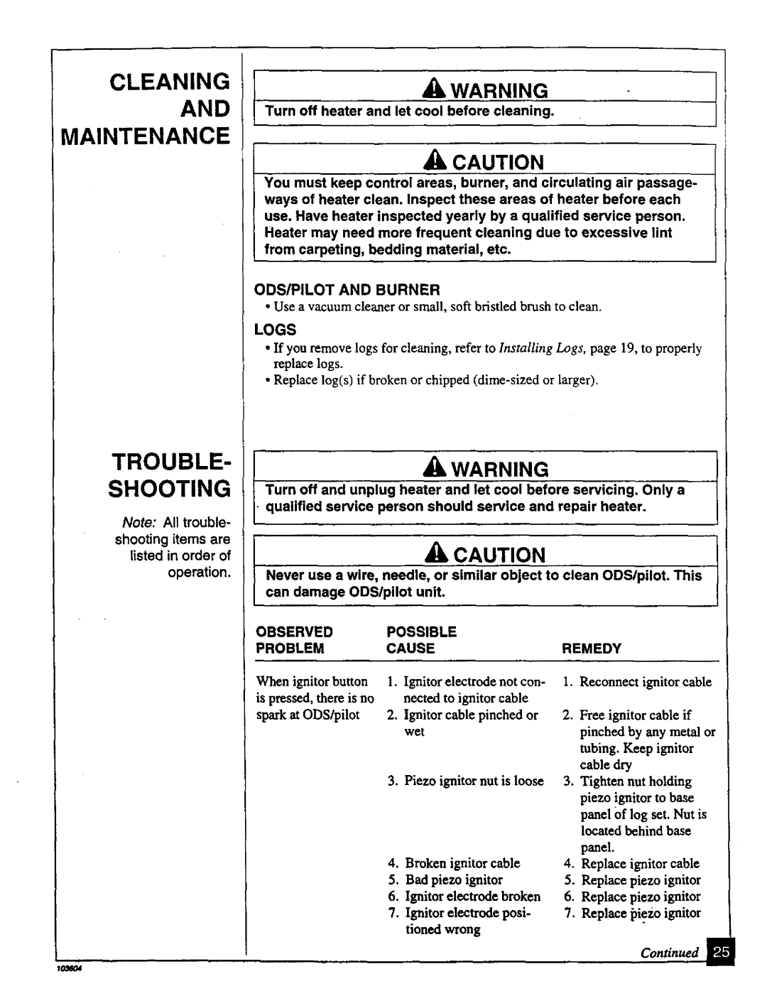 Desa Tech CGD3930PT, CGD3924PT installation manual Cleaning Maintenance, TROUBLE- Shooting 