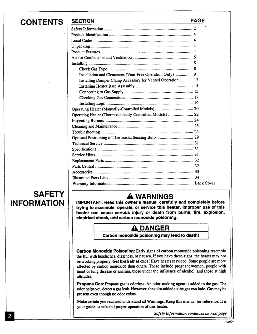 Desa Tech CGD3924PT, CGD3930PT Contents, Awarnings, Adanger, Safety Information continues on next page 