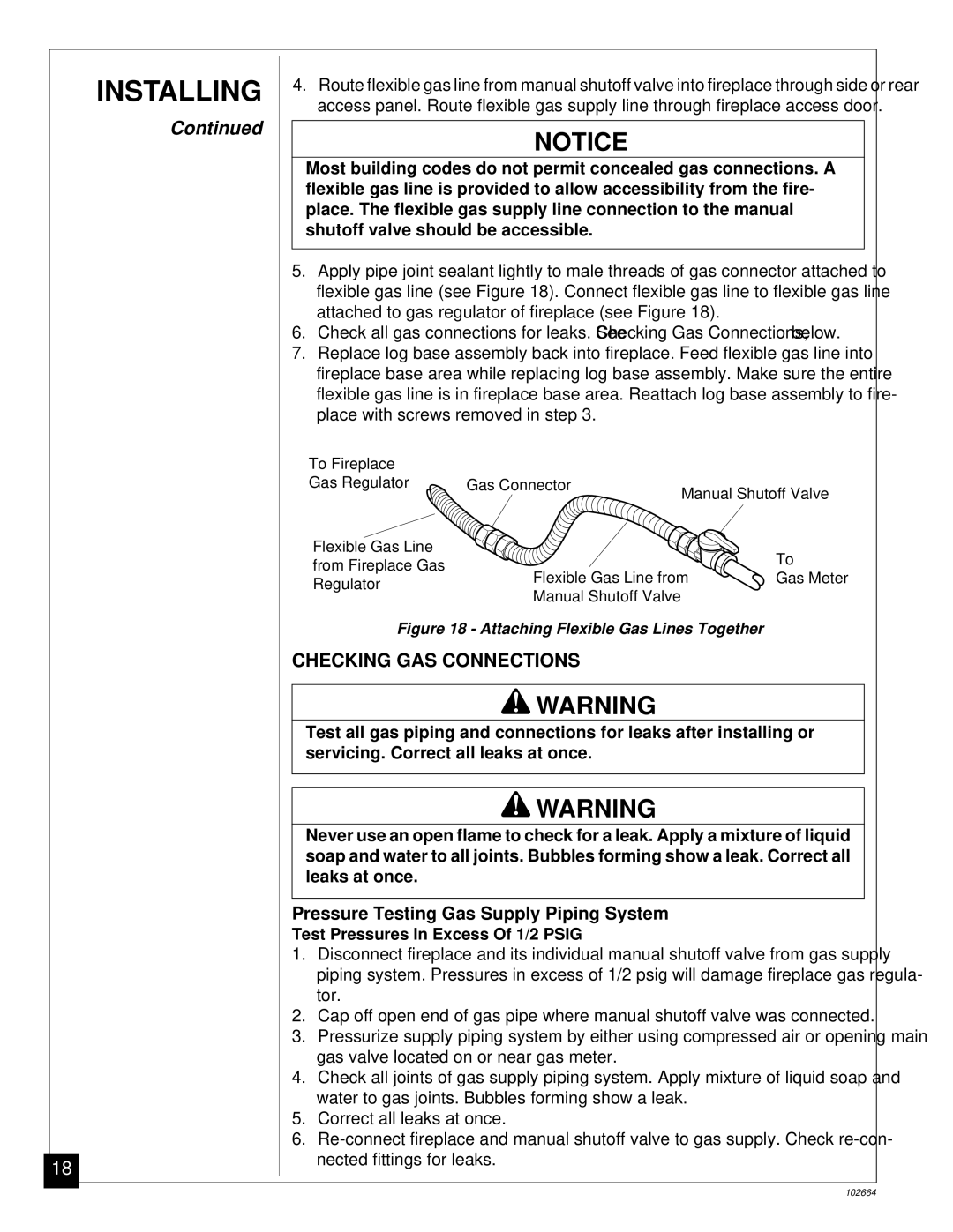 Desa Tech CGF265NVA, CGF280NT installation manual Checking GAS Connections, Attaching Flexible Gas Lines Together 