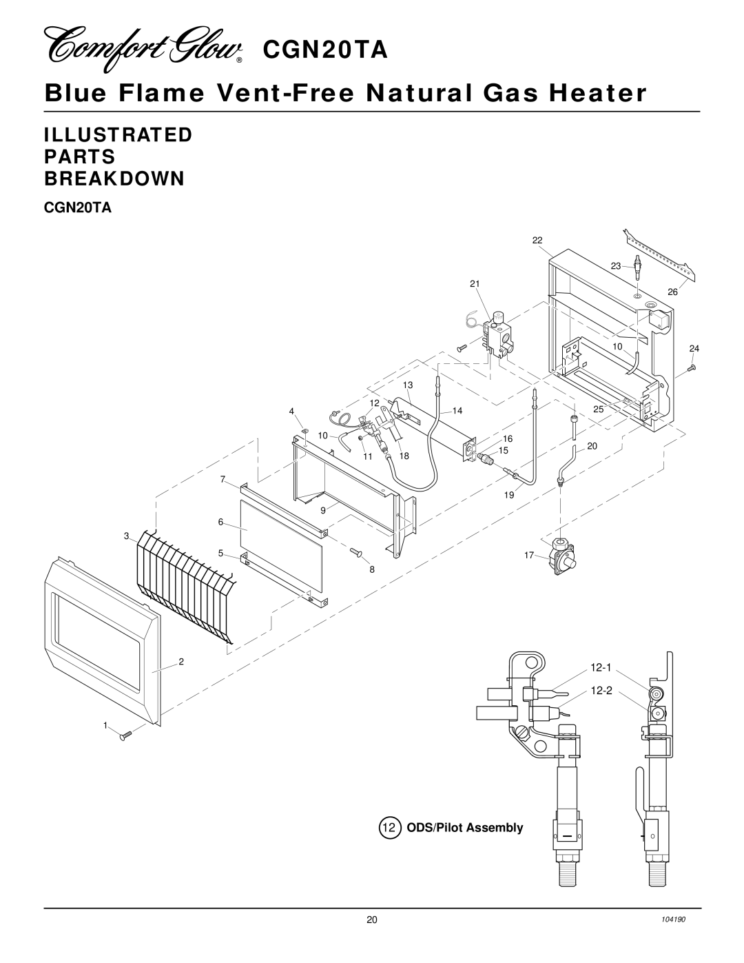 Desa Tech CGN20TA installation manual Illustrated Parts Breakdown 