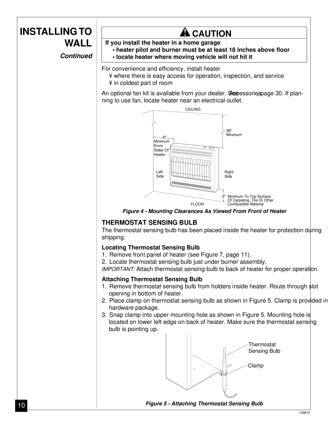 Desa Tech CGN30TL, CGN20TL installation manual Locating Thermostat Sensing Bulb, Attaching Thermostat Sensing Bulb 