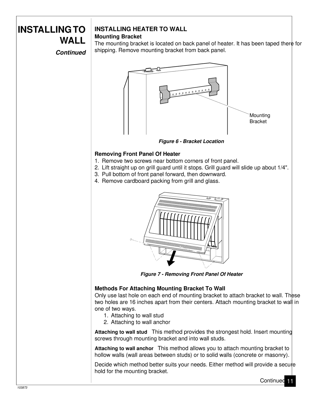 Desa Tech CGN20TL, CGN30TL installation manual Bracket 