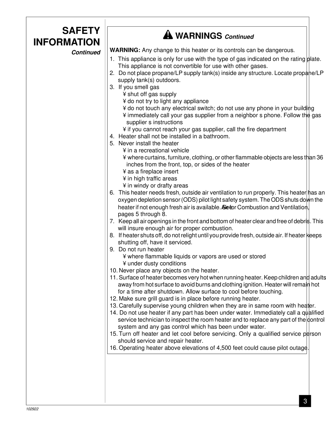 Desa Tech CGP10T installation manual Safety Information 