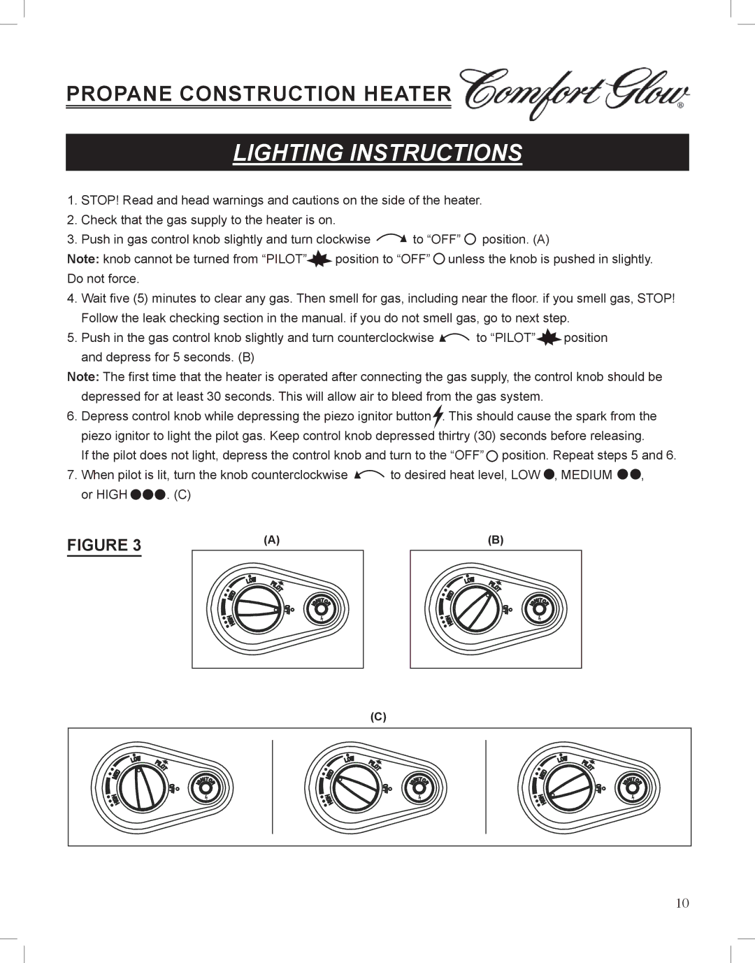 Desa Tech GCH480 manual Lighting Instructions 