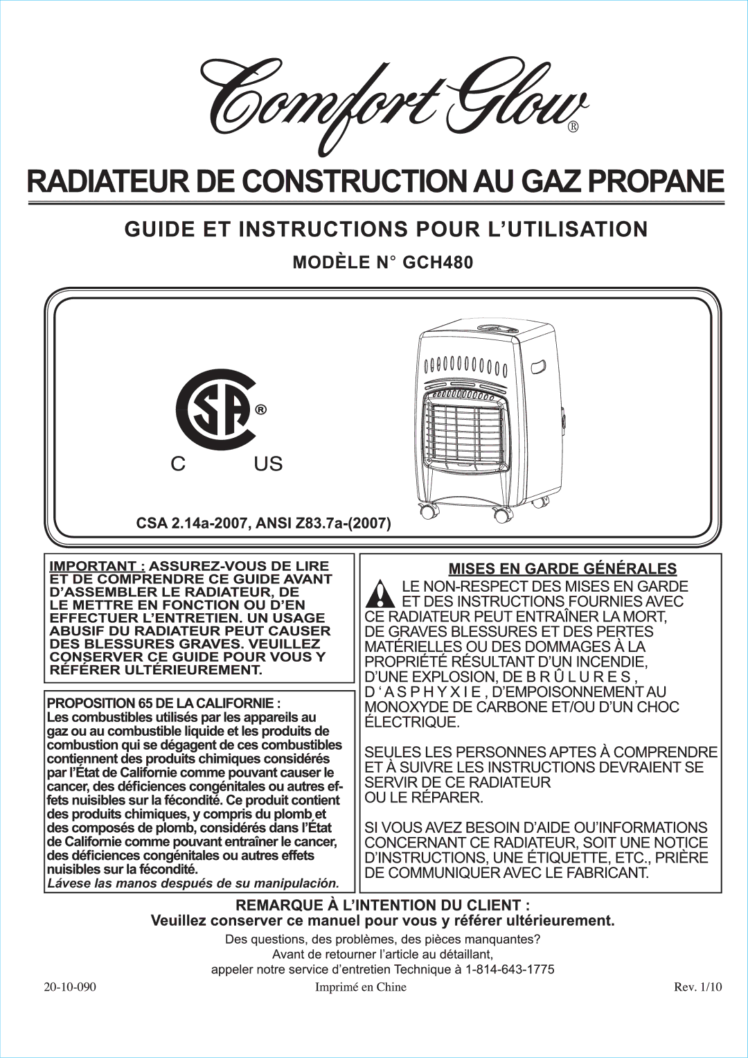 Desa Tech GCH480 manual Lávese las manos después de su manipulación 