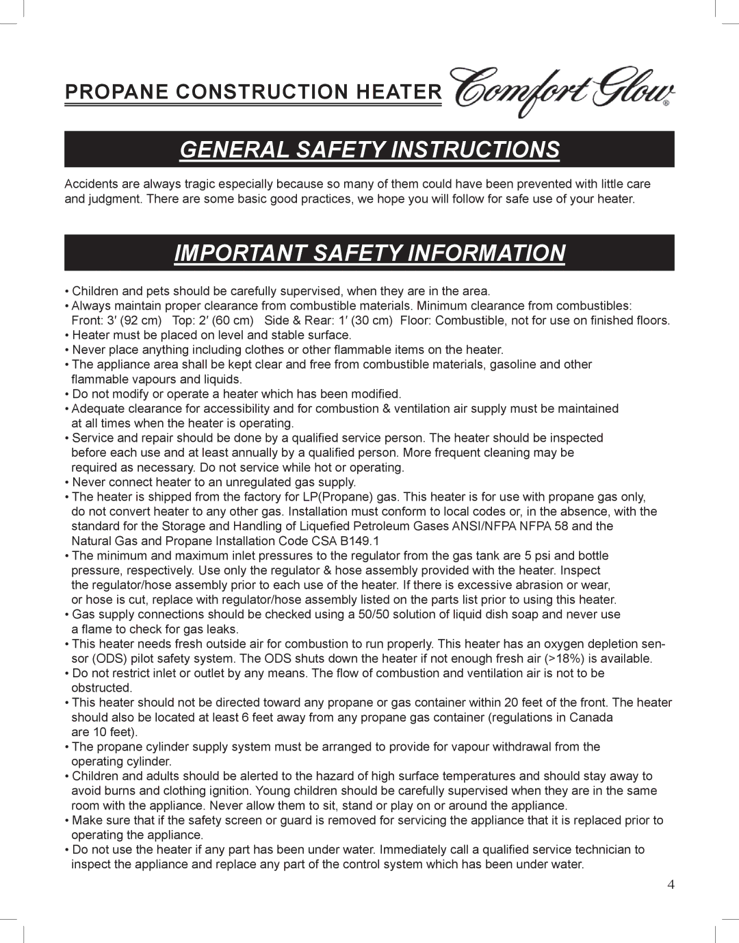 Desa Tech GCH480 manual General Safety Instructions, Important Safety Information 