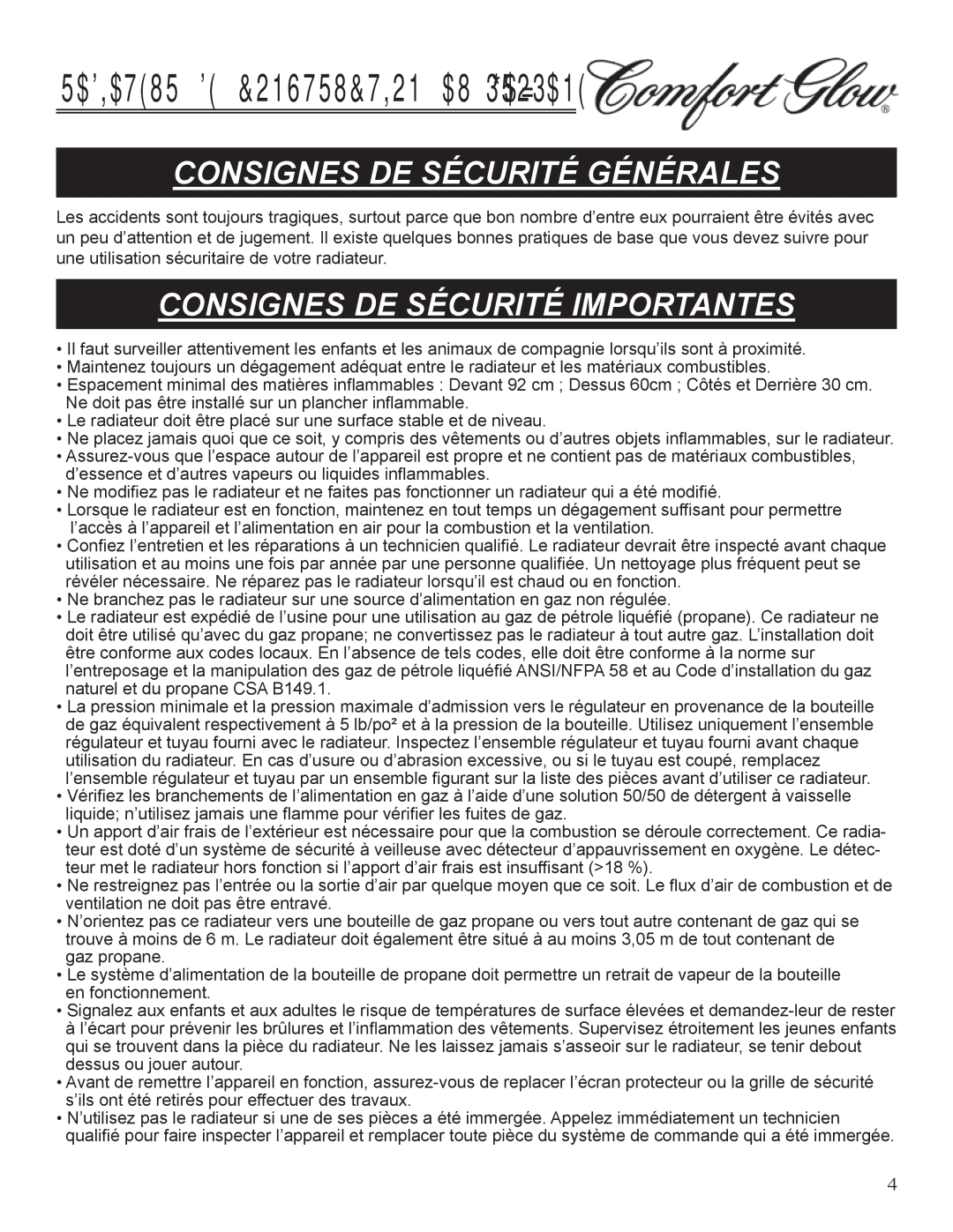 Desa Tech GCH480 manual Consignes de séCurité iMPortantes 