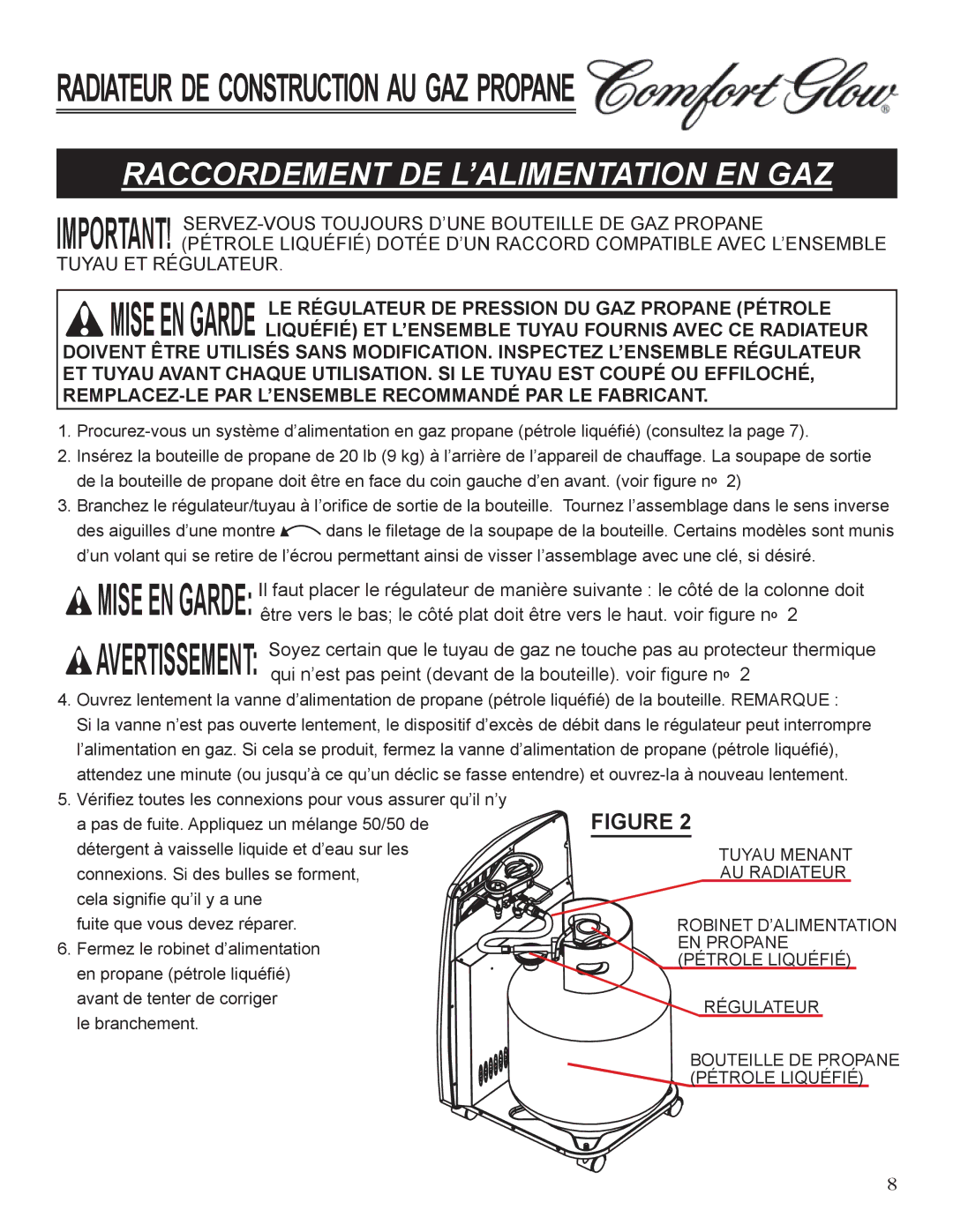 Desa Tech GCH480 manual RaCCordeMent de l’aliMentation en gaZ, Tuyau ET Régulateur 