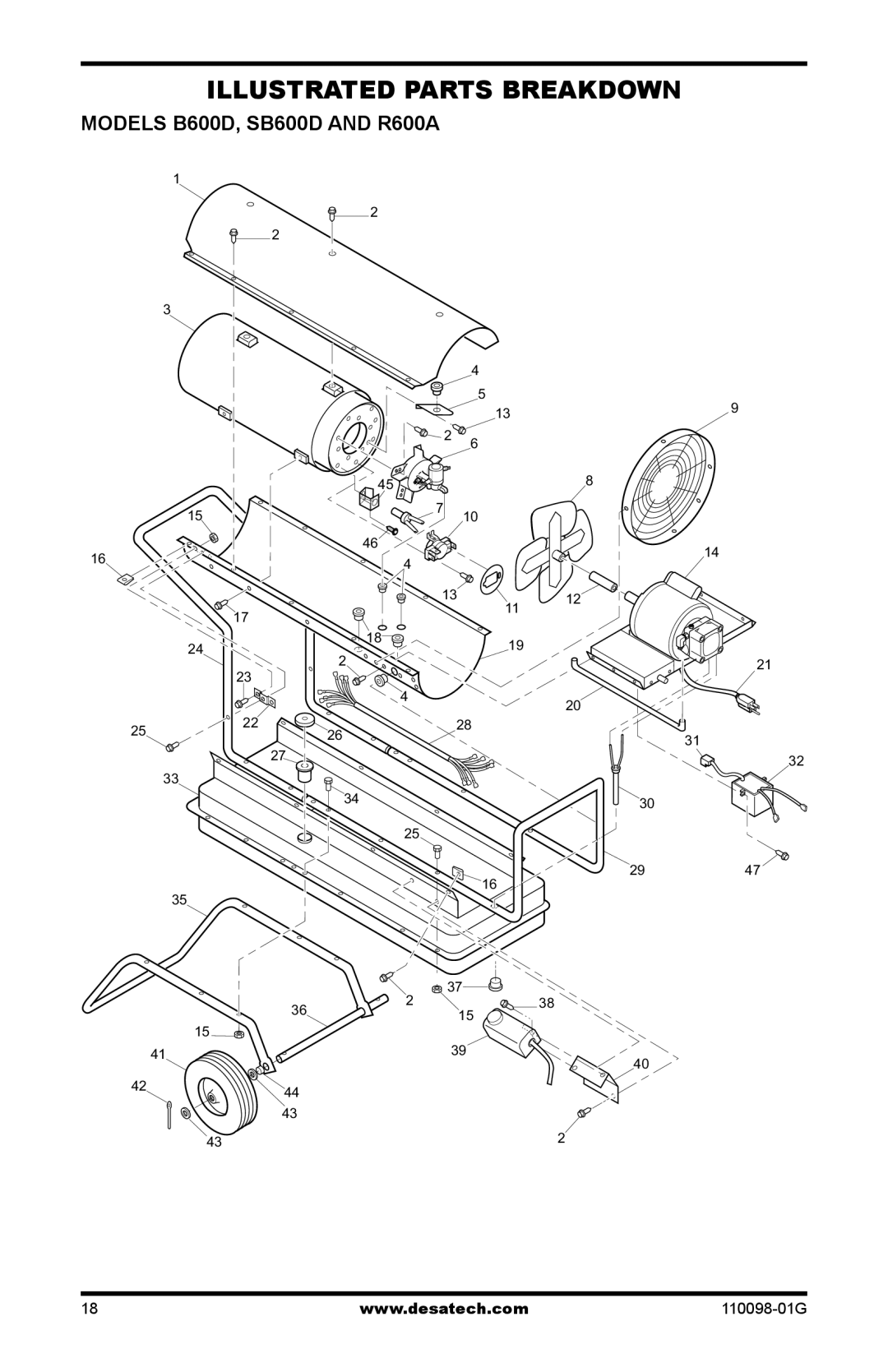 Desa Tech HEATERS OWNER'S MANUAL owner manual Models B600D, SB600D and R600A 