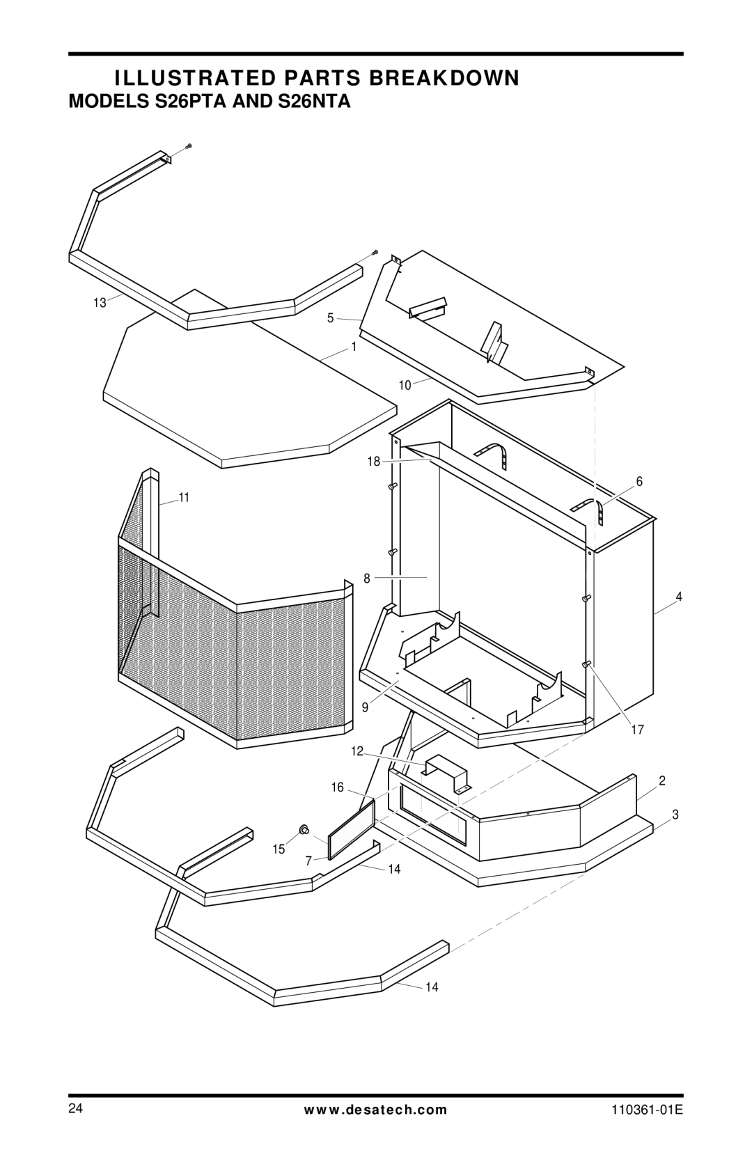 Desa Tech installation manual Models S26PTA and S26NTA 