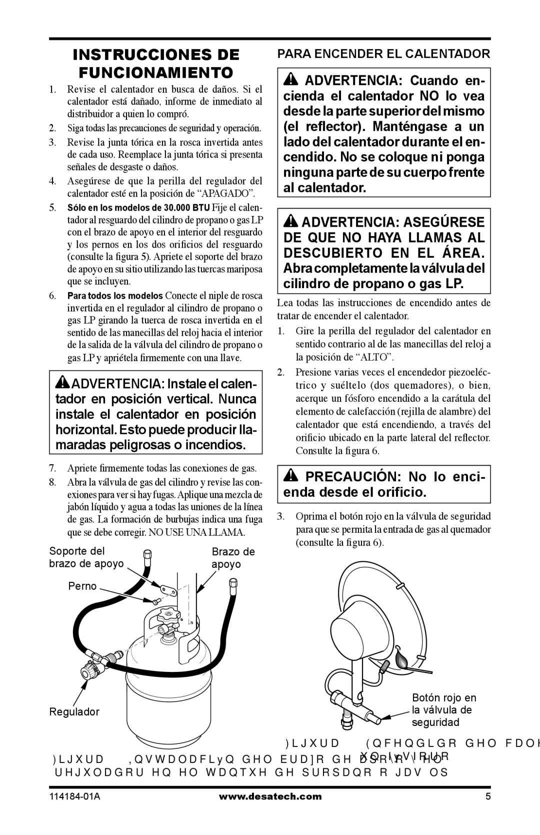 Desa SPC-15RB, TT15, SPC-30RB, N15 owner manual Instrucciones DE Funcionamiento, Para Encender EL Calentador 