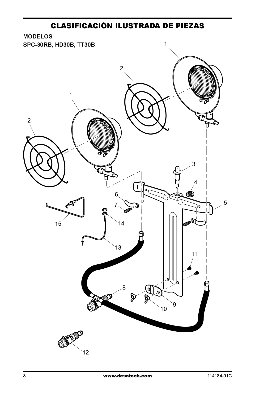 Desa HD15, TT30B, N15 AND TT15 10, HD30B owner manual Clasificación Ilustrada DE Piezas, Modelos 