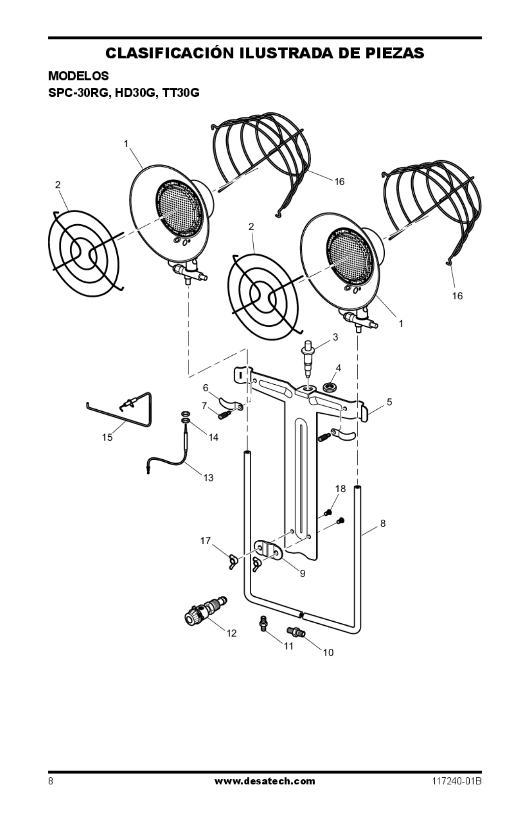 Desa TT30G, SPC-30RG, SPC-15RG, N15G, HD30G, HD15G owner manual Clasificación Ilustrada DE Piezas, Modelos 