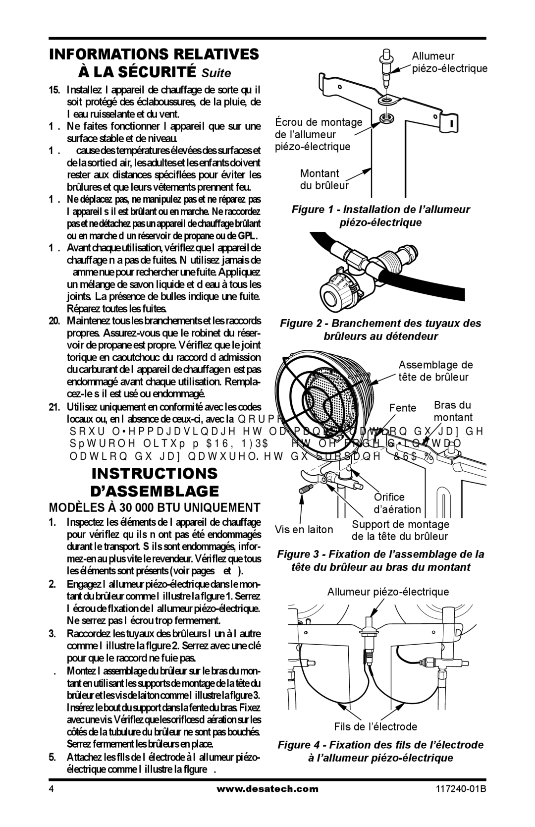 Desa TT30G, SPC-30RG, SPC-15RG, N15G, HD30G, HD15G owner manual Instructions ’ASSEMBLAGE, Modèles À 30 000 BTU Uniquement 