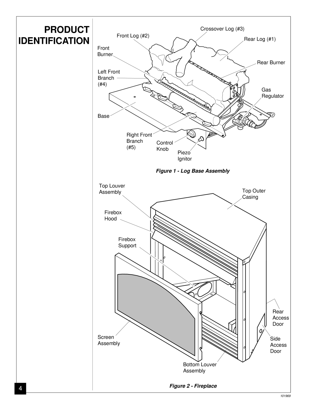 Desa UNVENTED (VENT-FREE) PROPANE GAS FIREPLACE installation manual Product, Identification 