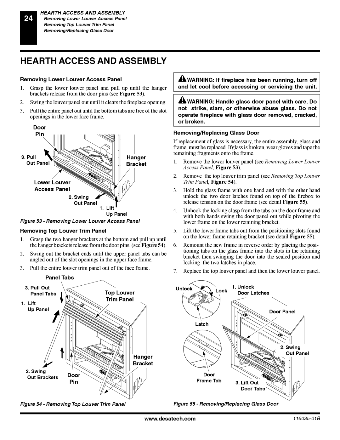 Desa (V) CD36T(N, (V) CD36R(N, P) installation manual Hearth Access and Assembly 