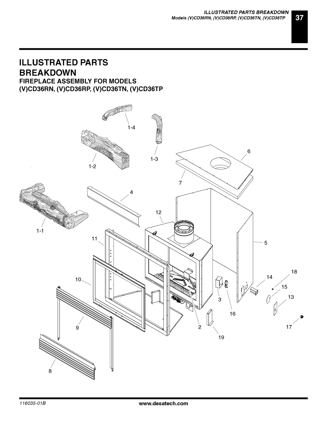 Desa (V) CD36R(N, (V) CD36T(N, P) installation manual Illustrated Parts Breakdown 