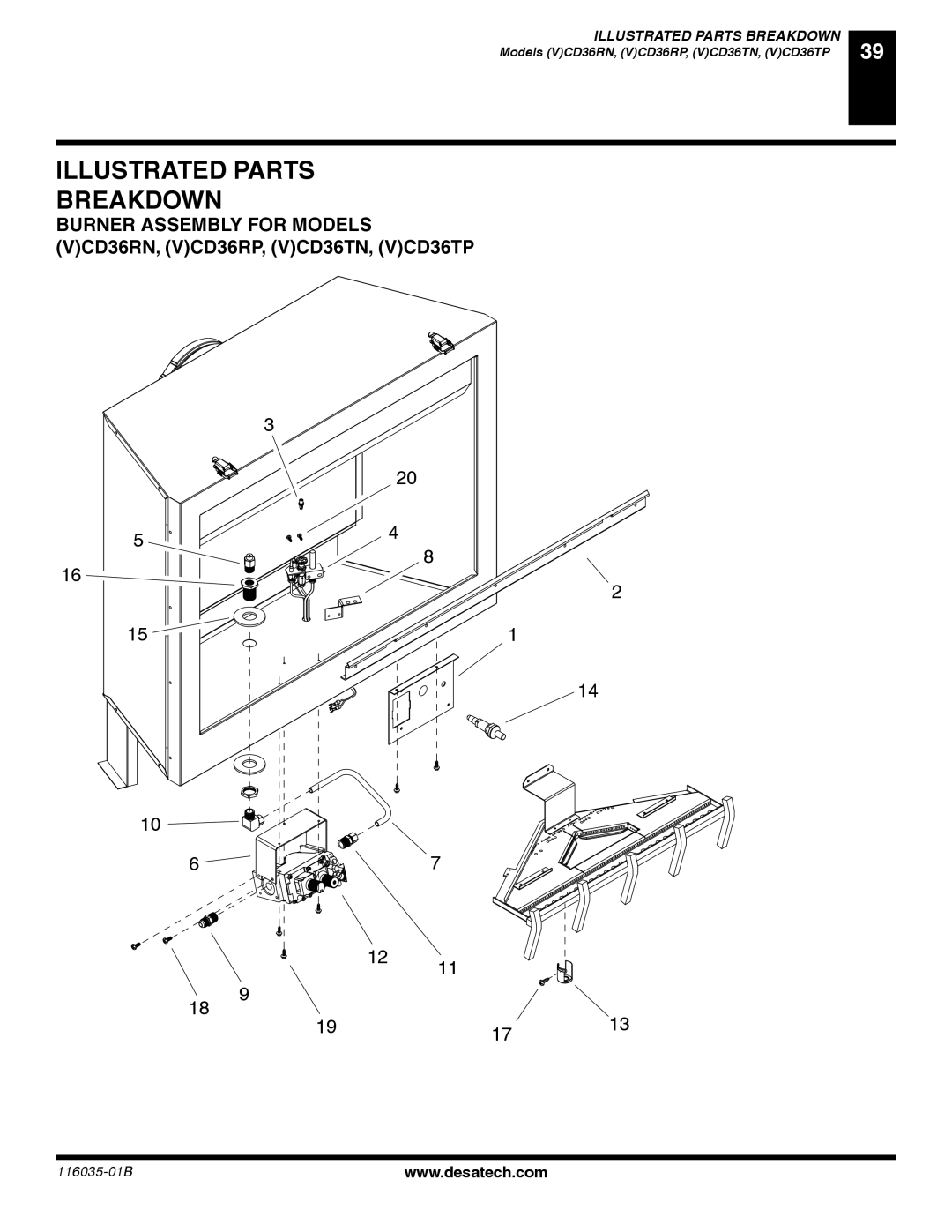 Desa (V) CD36T(N, (V) CD36R(N, P) installation manual Illustrated Parts Breakdown 