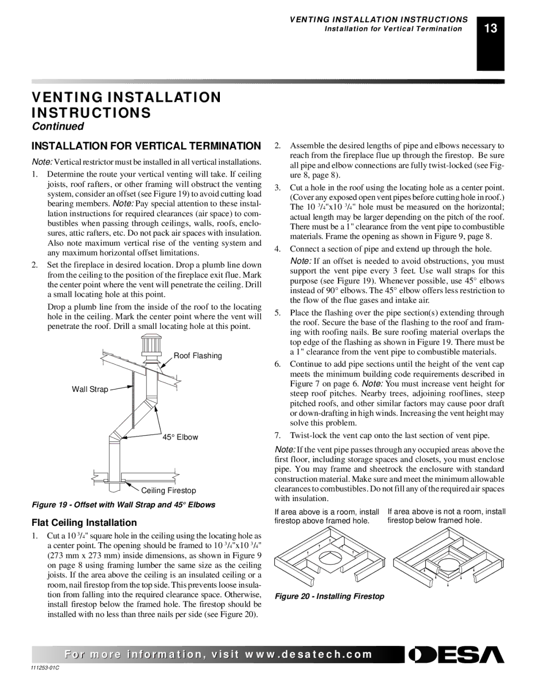 Desa V36EP-A SERIES, V36EN-A SERIES, VV36EPB(1) SERIES, VV36ENB(1) SERIES Installation for Vertical Termination 