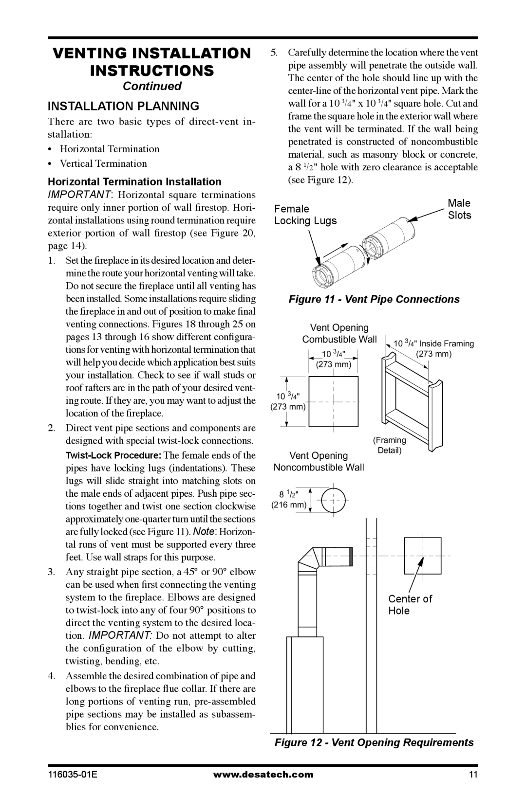 Desa (V)CD36TN, (V)CD36RPE Installation Planning, Location of the fireplace, Feet. Use wall straps for this purpose 