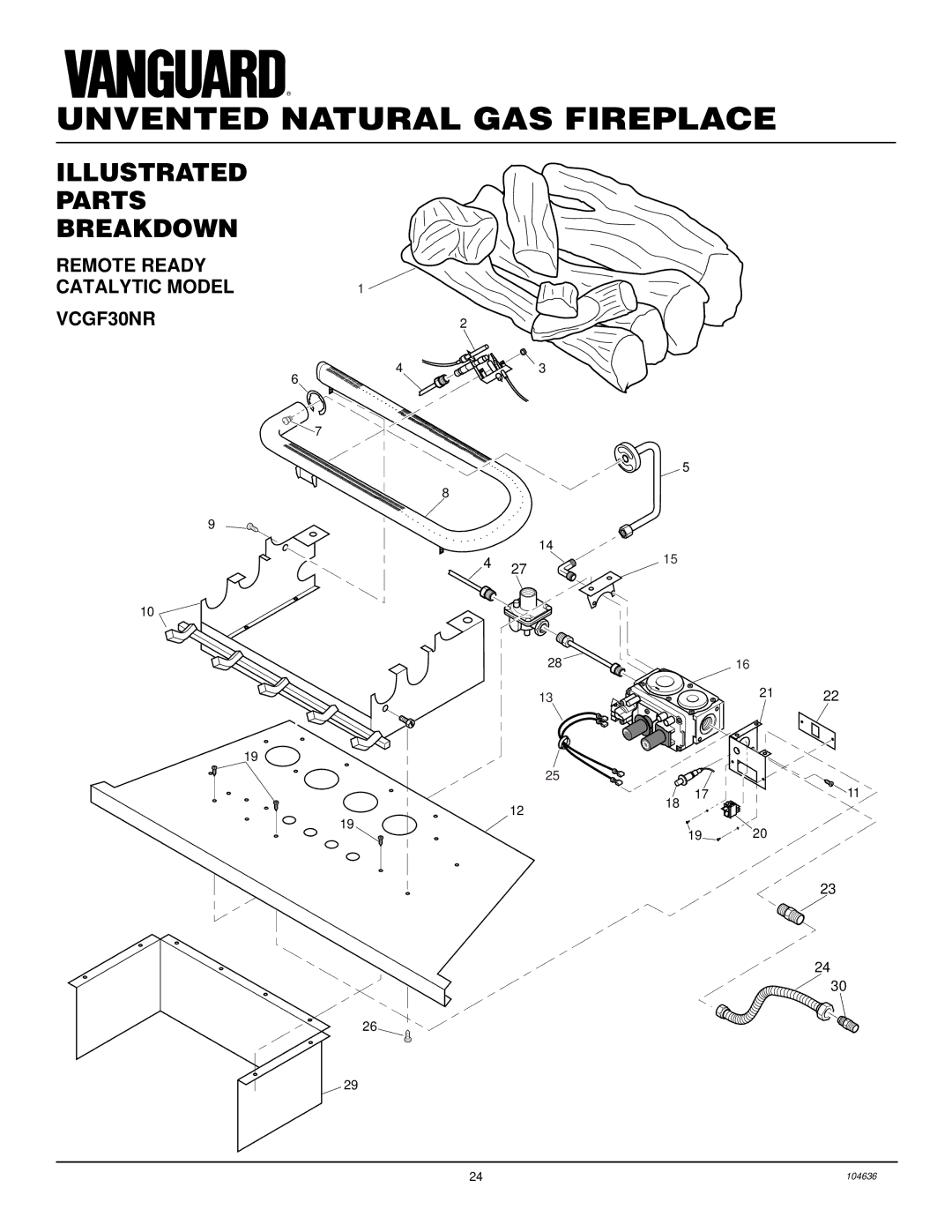 Desa installation manual Illustrated Parts Breakdown, Remote Ready Catalytic Model VCGF30NR 