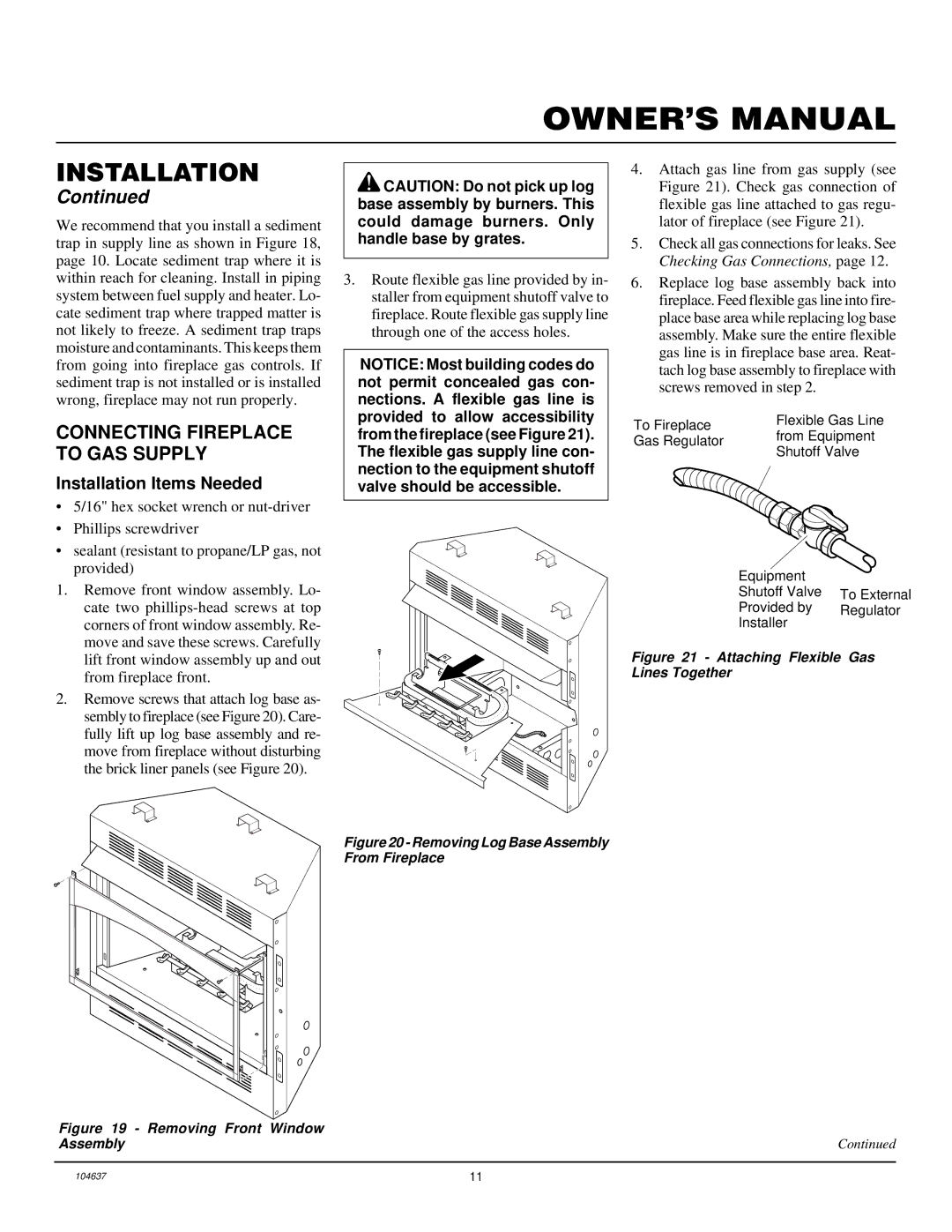 Desa VCGF30PR installation manual Connecting Fireplace to GAS Supply, Attaching Flexible Gas Lines Together 