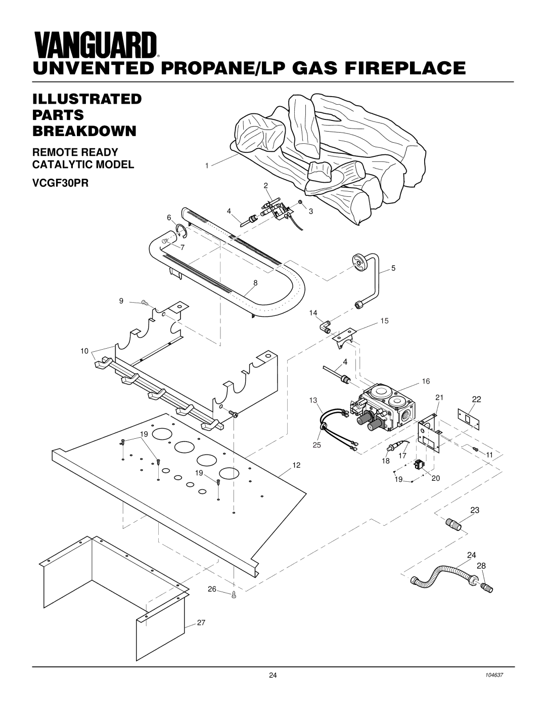 Desa installation manual Illustrated Parts Breakdown, Remote Ready Catalytic Model VCGF30PR 