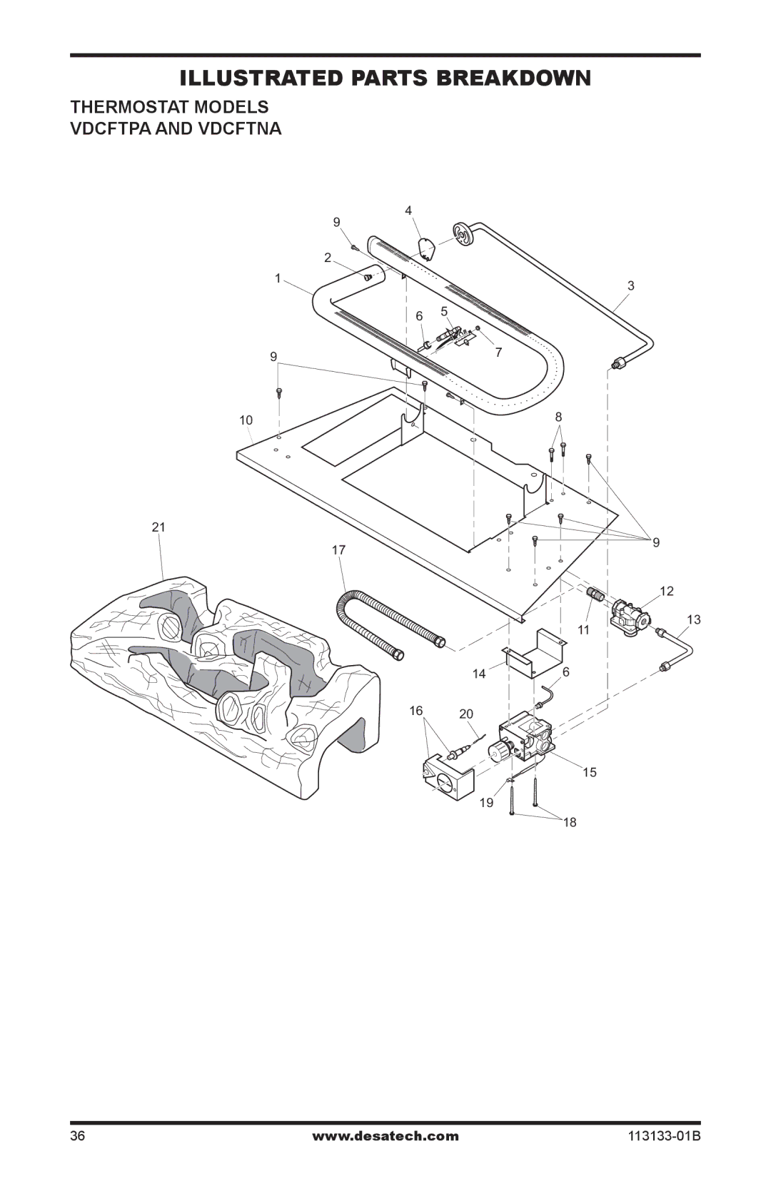 Desa VDCFRPA, VDCFTPA, VDCFRNA installation manual Thermostat Models Vdcftpa and Vdcftna 