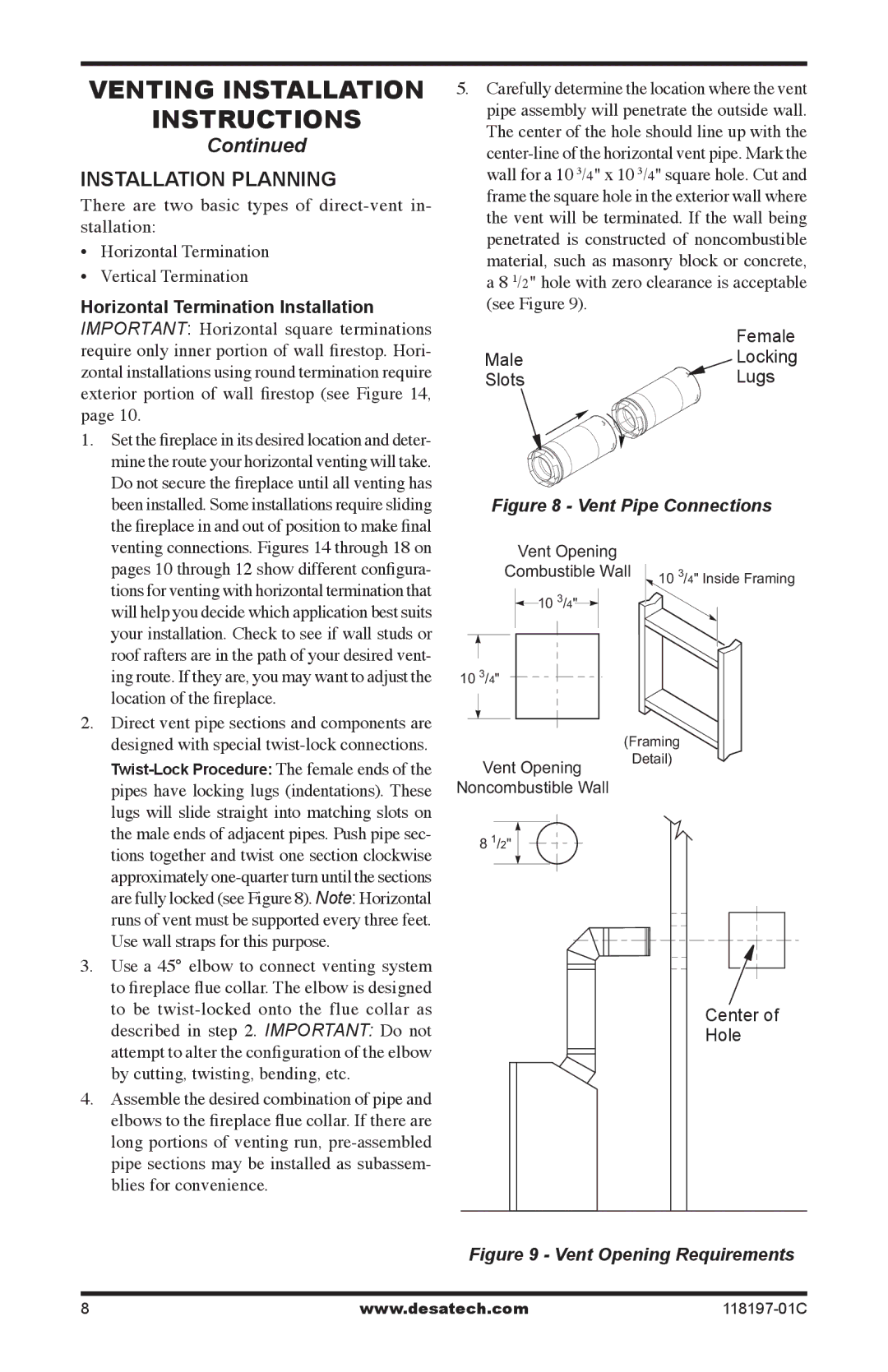 Desa (V)DVC42(B)(H) Location of the fireplace, Use wall straps for this purpose, By cutting, twisting, bending, etc 