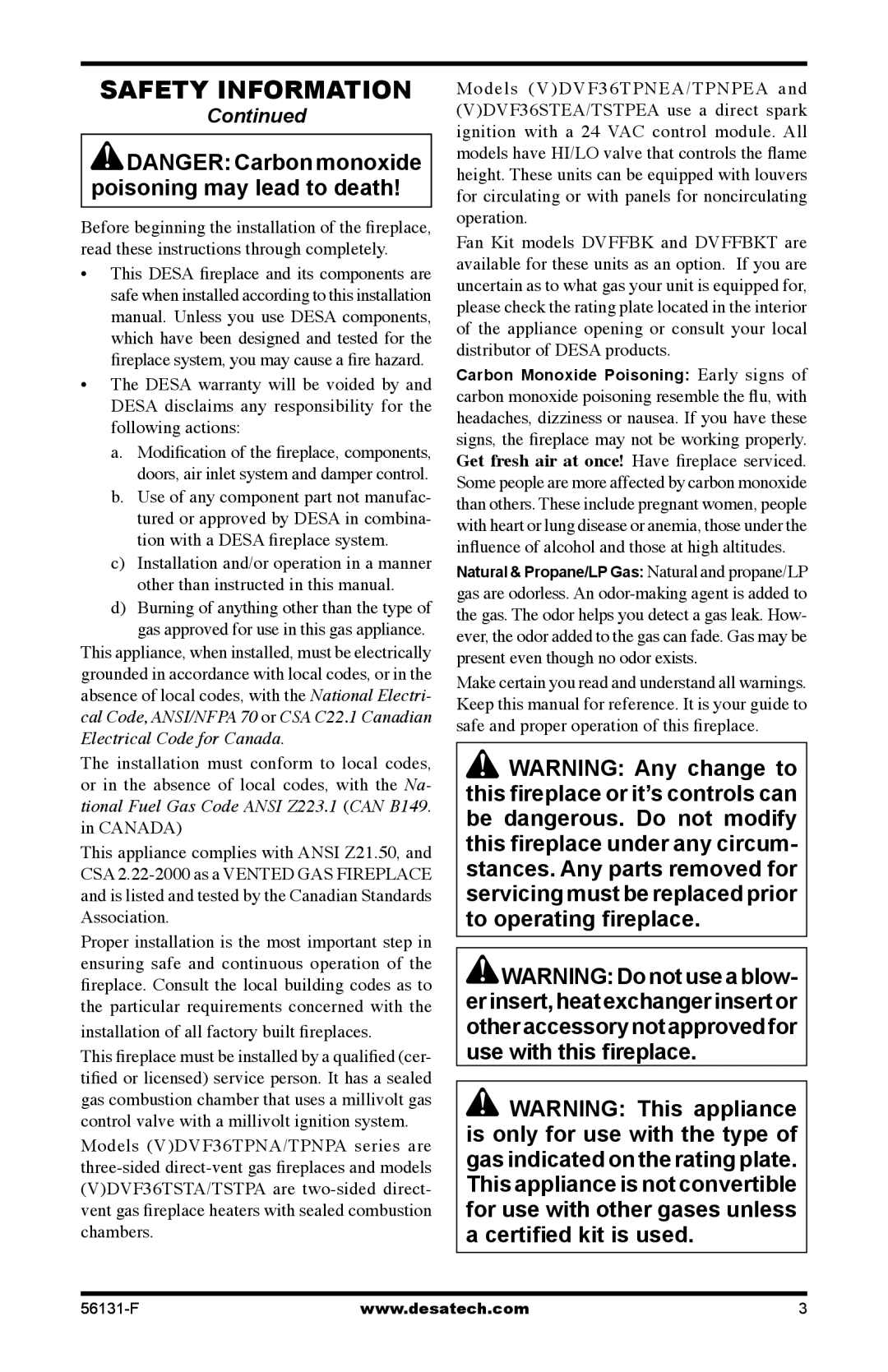 Desa TSTPEA-A, (V)DVF36, TSTPA-A, TSTEA-A, TPNPEA-A, TPNEA-A, TPNPA-A, TSTA-A(-HA), TPNA-A(-HA) Safety Information 