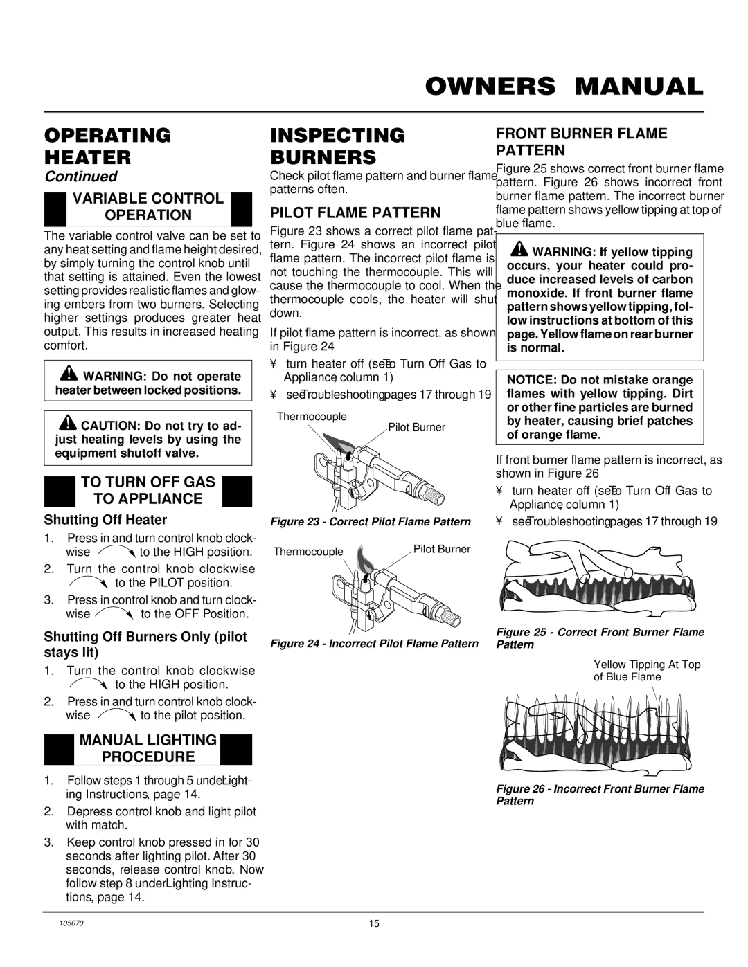 Desa VFN24MV VFN30MV installation manual Inspecting Burners 