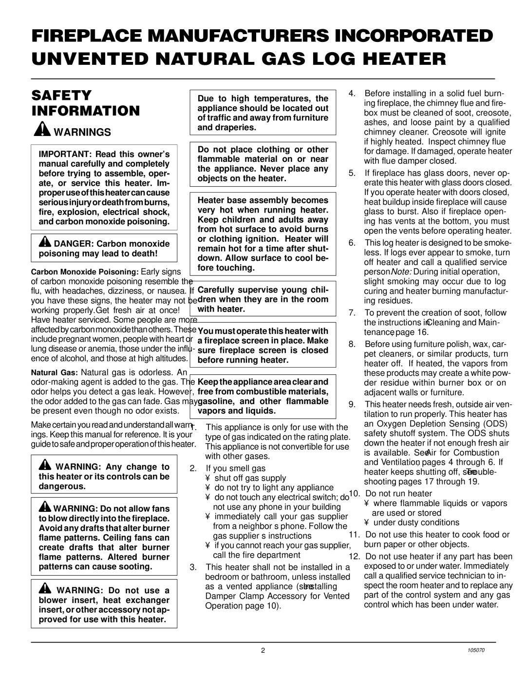 Desa VFN24MV VFN30MV installation manual Safety Information 