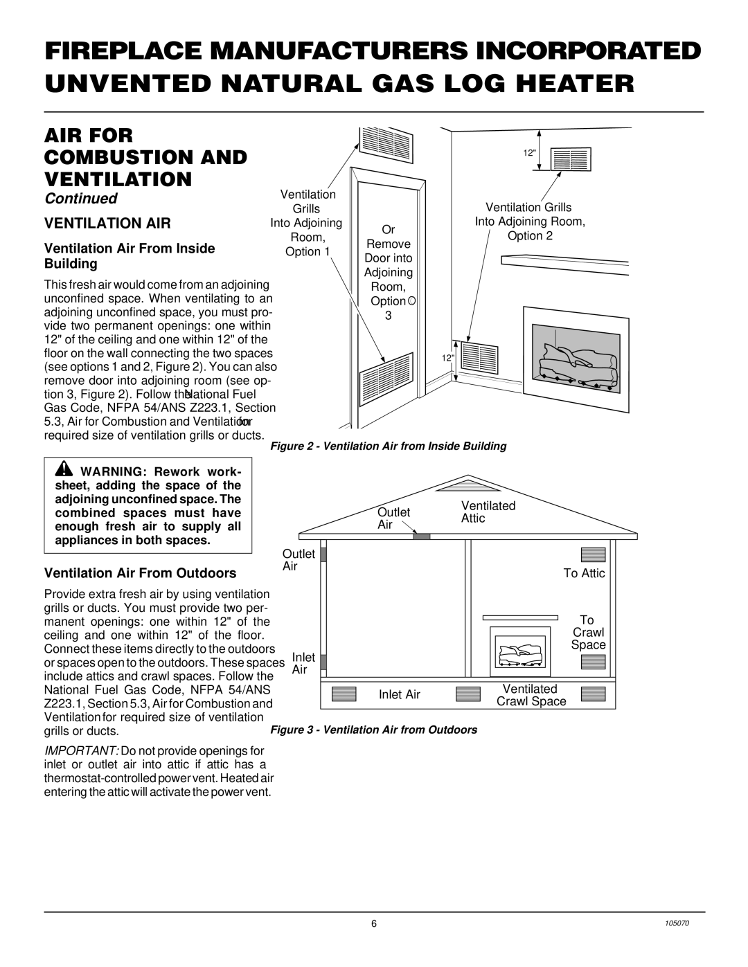 Desa VFN24MV VFN30MV Ventilation AIR, Ventilation Air From Inside, Building, Ventilation Air From Outdoors 