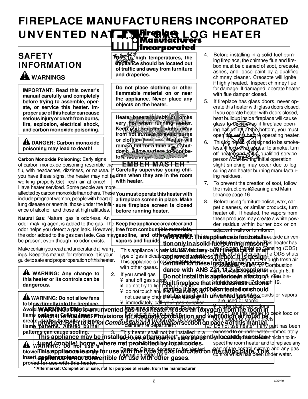 Desa VFN24MV, VFN30MV, VFN18MV installation manual Safety Information 