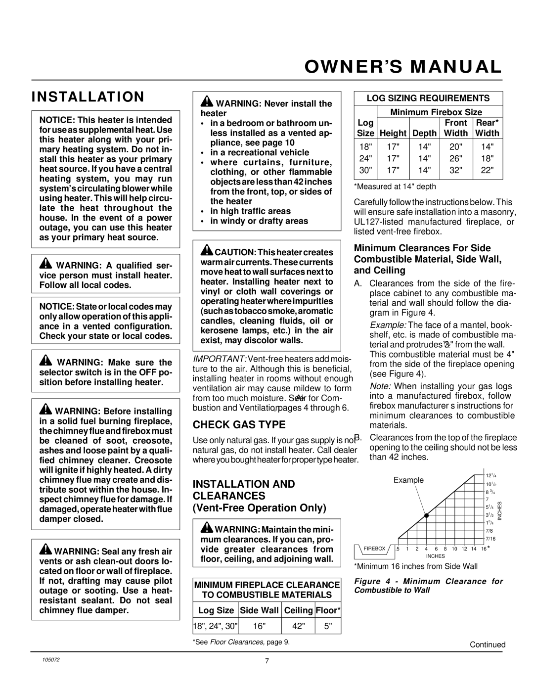 Desa VFN24R, VFN30R, VFN18R installation manual Installation, Check GAS Type 