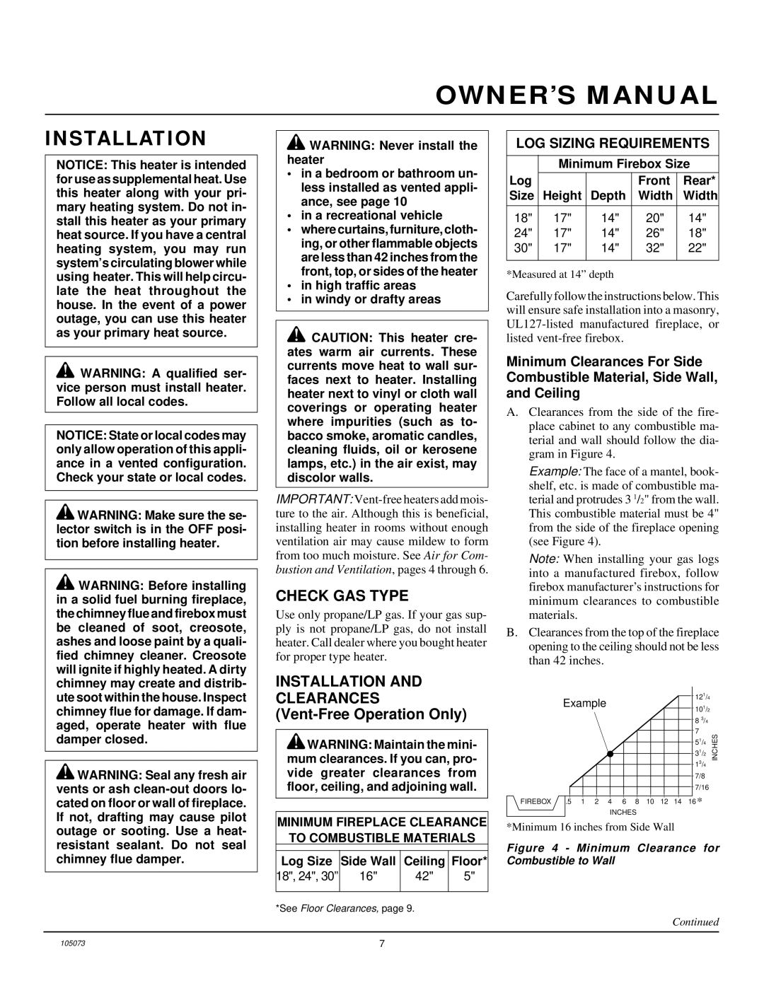 Desa VFP30R, VFP18R, VFP24R installation manual Installation, Check GAS Type 