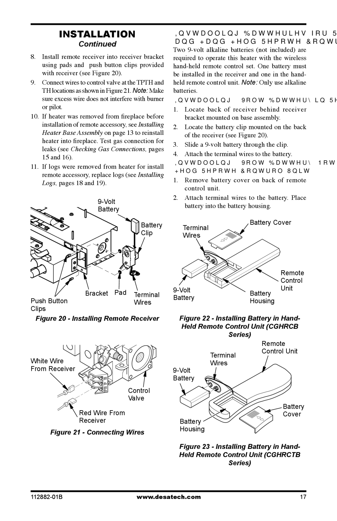 Desa VGL24PRA, VGL24NRA, VGL18PRA, VGL30NRA installation manual Connecting Wires 