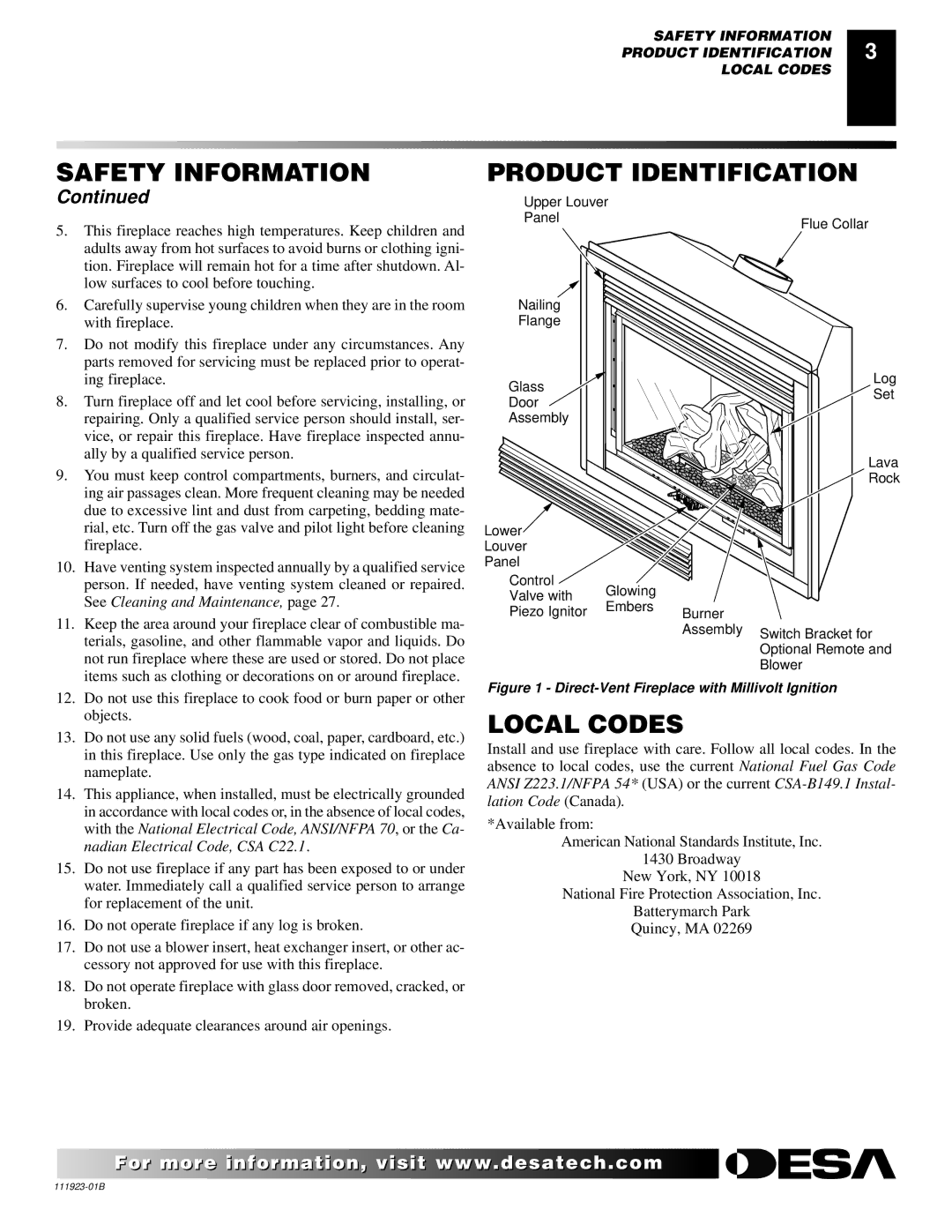 Desa (V)K36P SERIES, (V)K36N SERIES installation manual Product Identification, Local Codes 