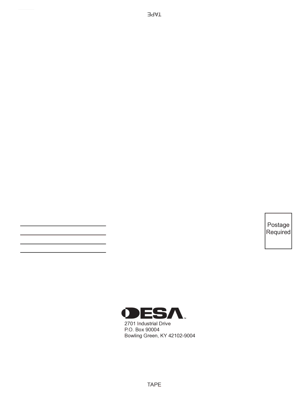 Desa (V)KC36N, (V)KC36P installation manual Postage Required 