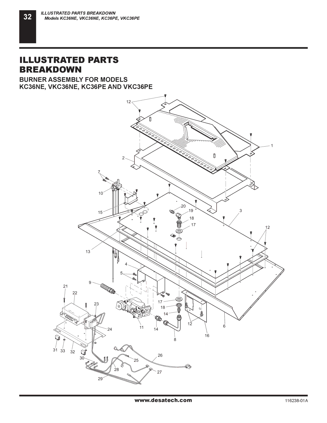 Desa (V)KC36NE installation manual Illustrated Parts Breakdown 