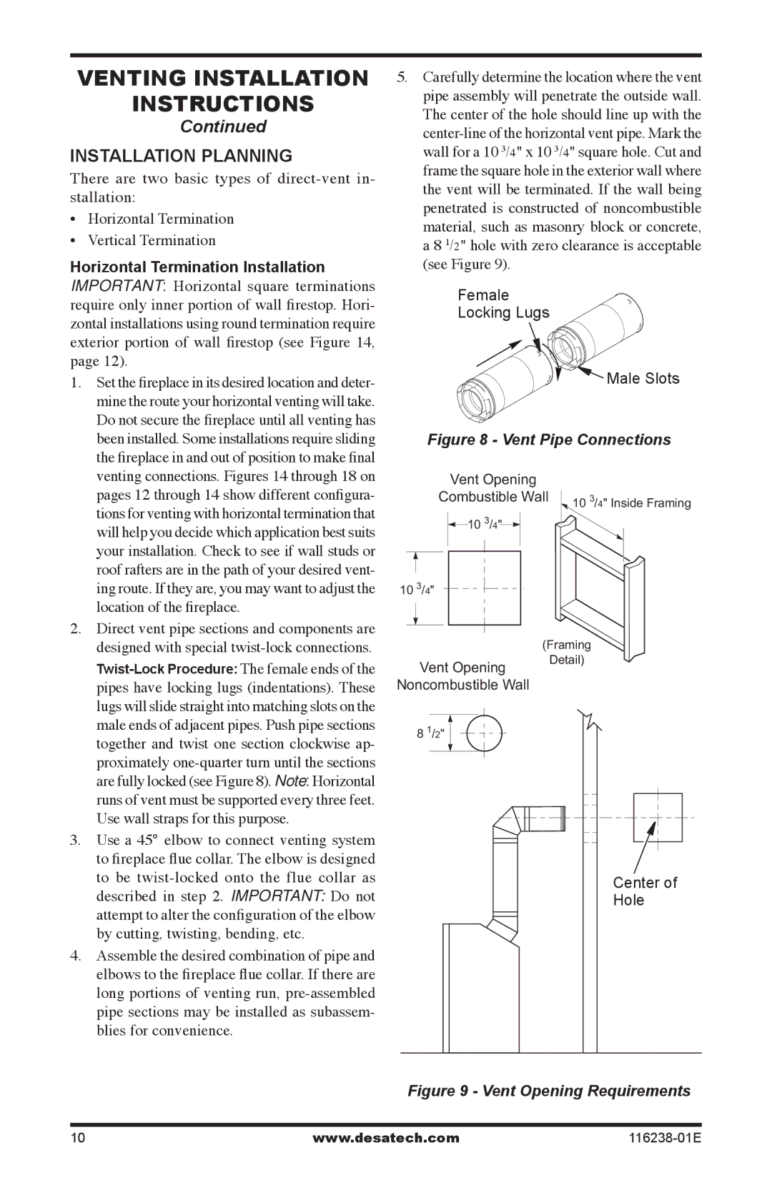 Desa (V)KC36PE SERIES, (V)KC36NE SERIES, (V)KC36NE Series, (V)KC36PE Series installation manual Installation Planning 