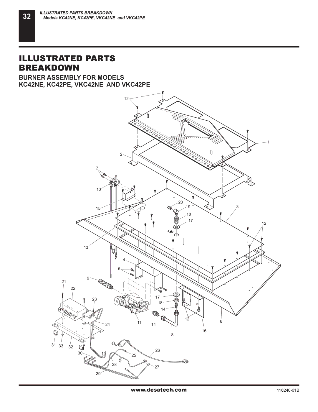 Desa (V)KC42NE SERIE installation manual Illustrated Parts Breakdown 