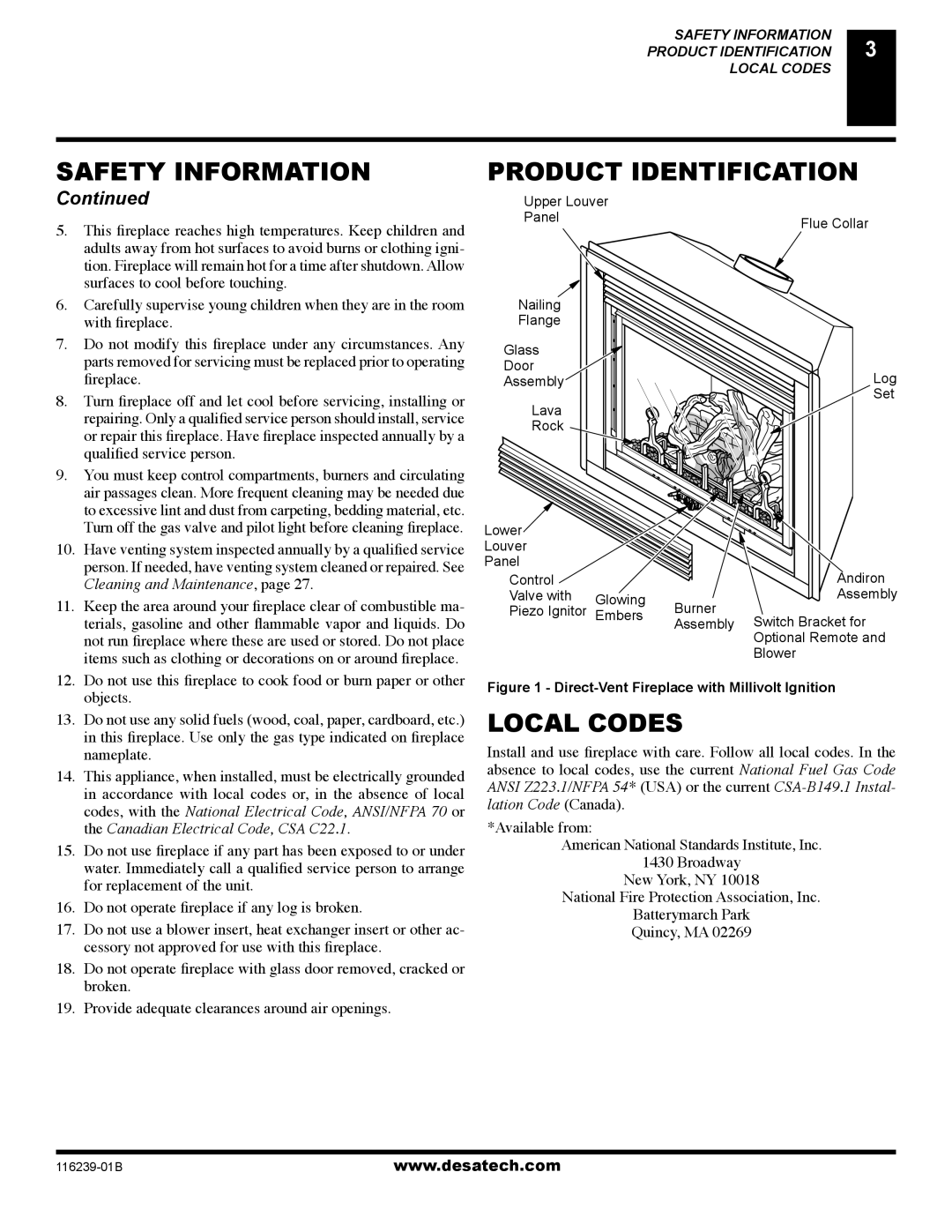 Desa (V)KC42N Series, (V)KC42P SERIES installation manual Product Identification, Local Codes 