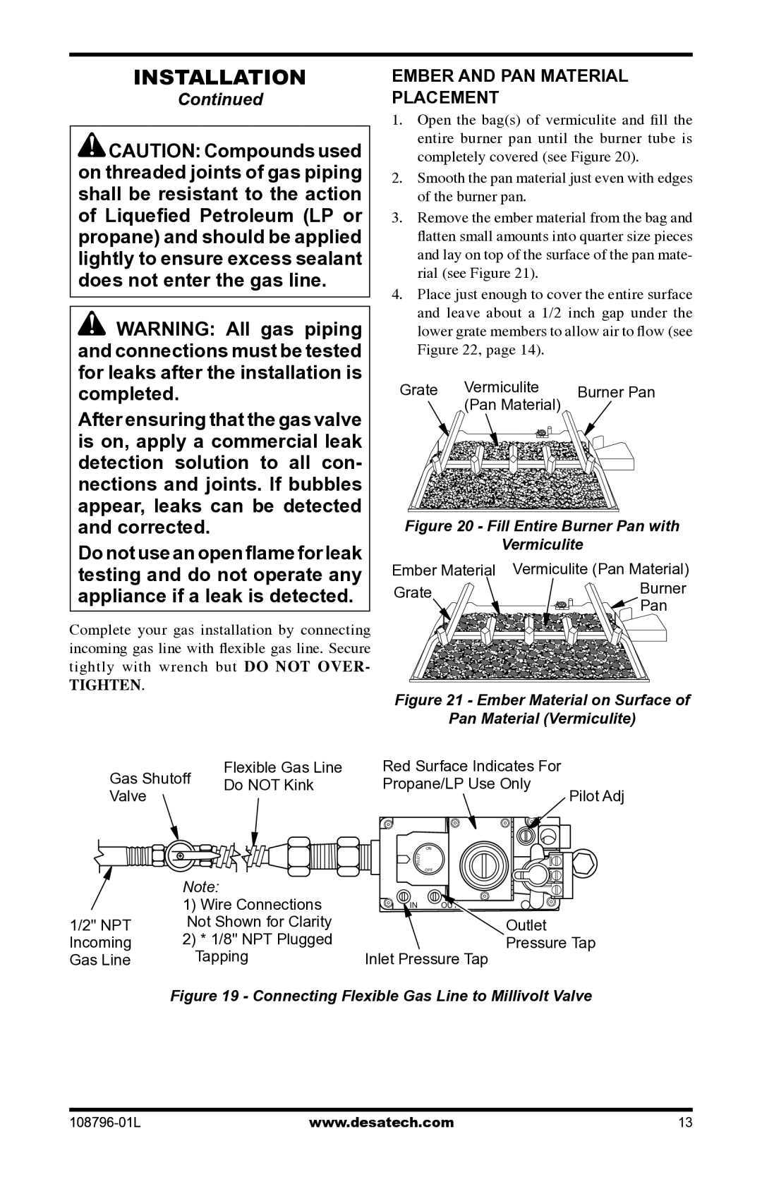 Desa Vm42eP installation manual Ember and PAN Material placement 