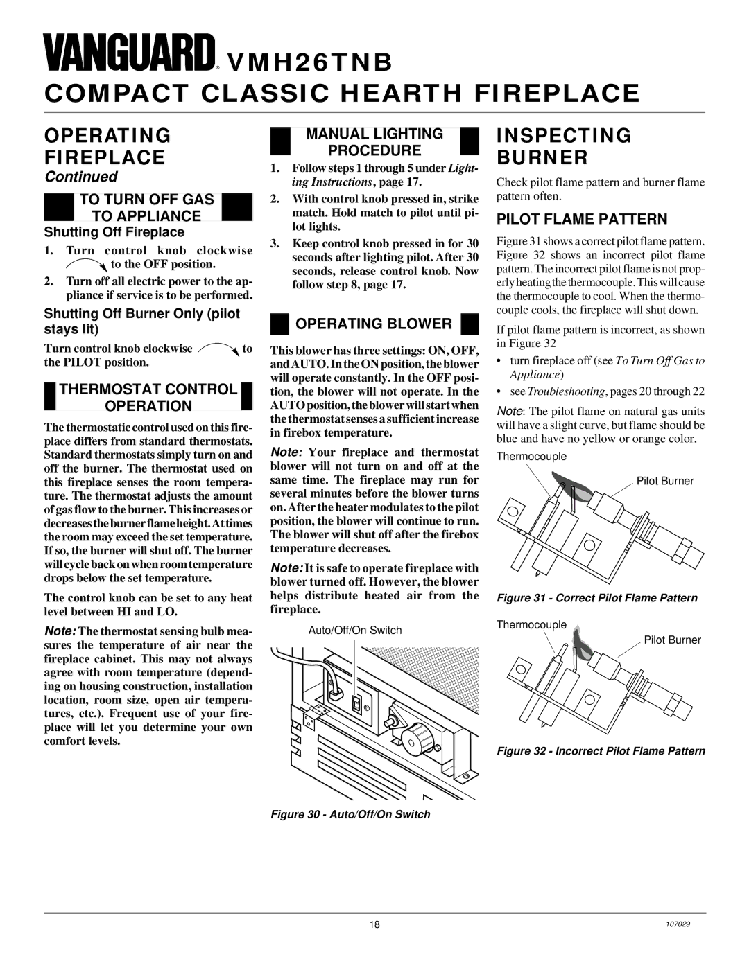 Desa VMH26TNB installation manual Inspecting Burner 