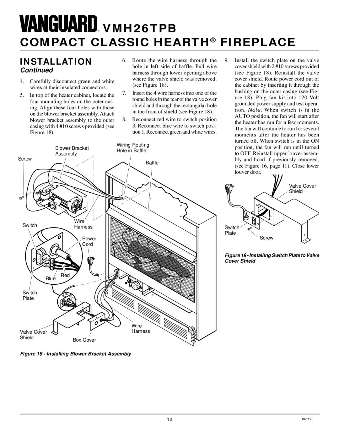 Desa VMH26TPB 14 installation manual Install the switch plate on the valve 