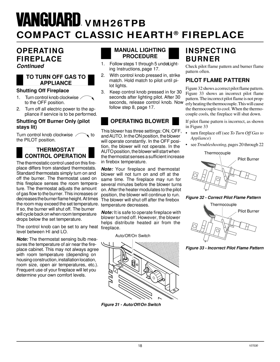 Desa VMH26TPB 14 installation manual Inspecting Burner 