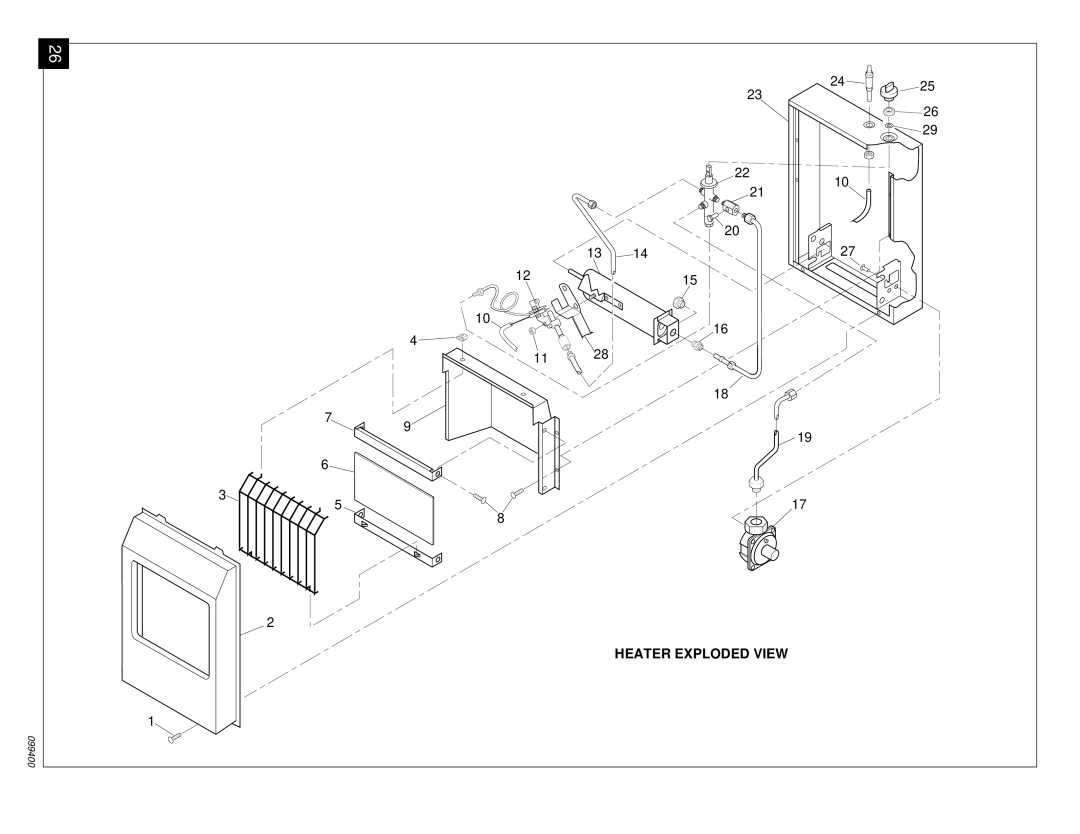 Desa VN1000B installation manual Heater Exploded View 