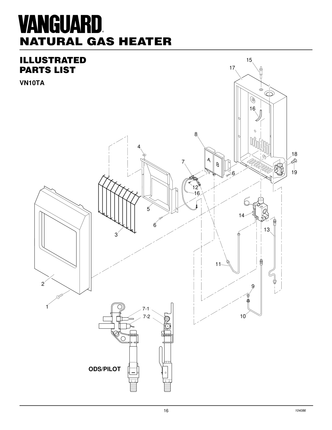 Desa VN10TA installation manual Illustrated Parts List 